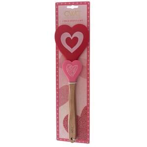 New CWC Cook With Color 2 Piece Heart Spatula Set